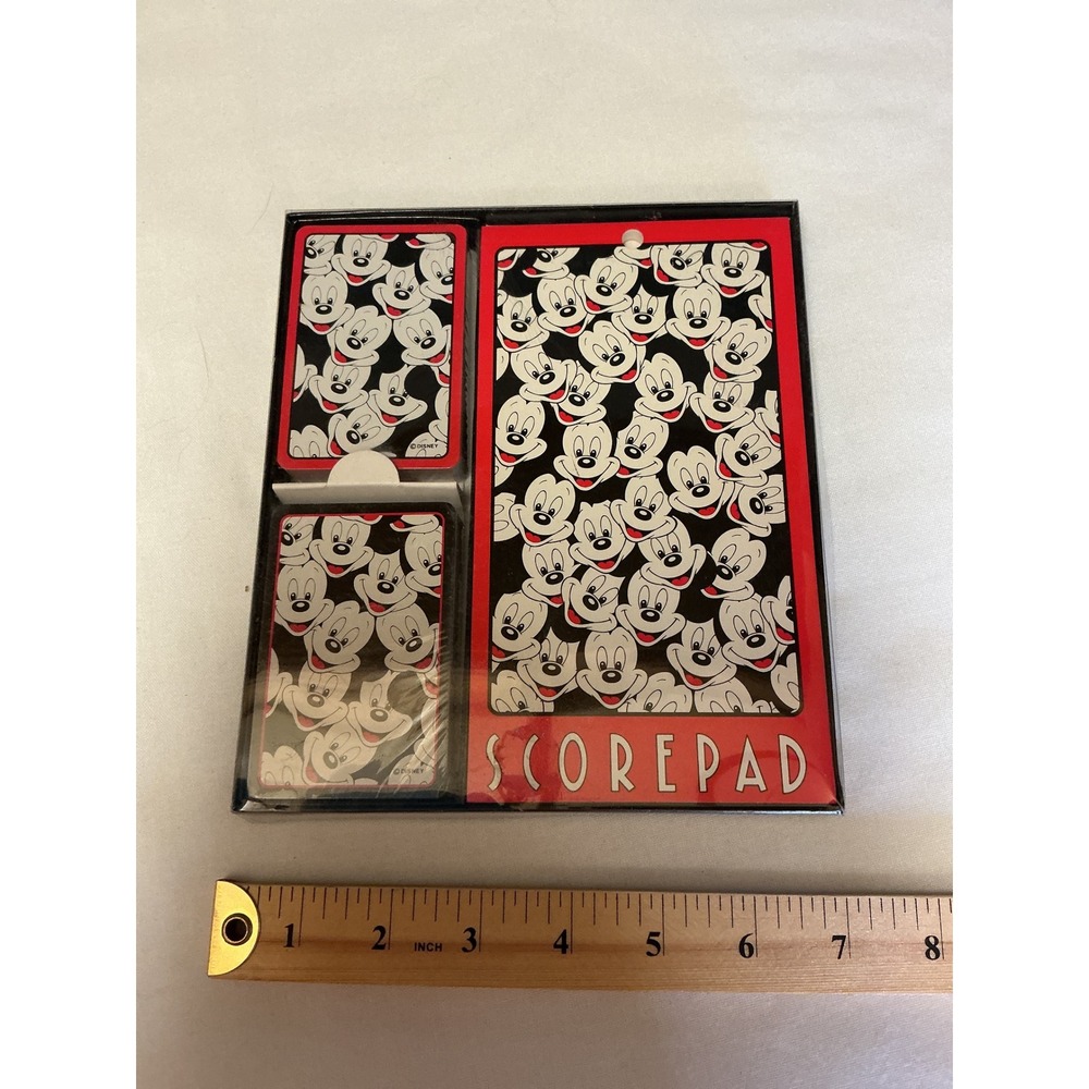 Vintage Disney Mickey Mouse Playing Cards and Scorepad Set Sealed Decks